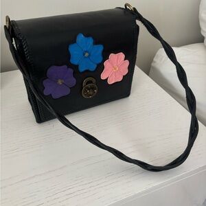 Floral Black Handbag